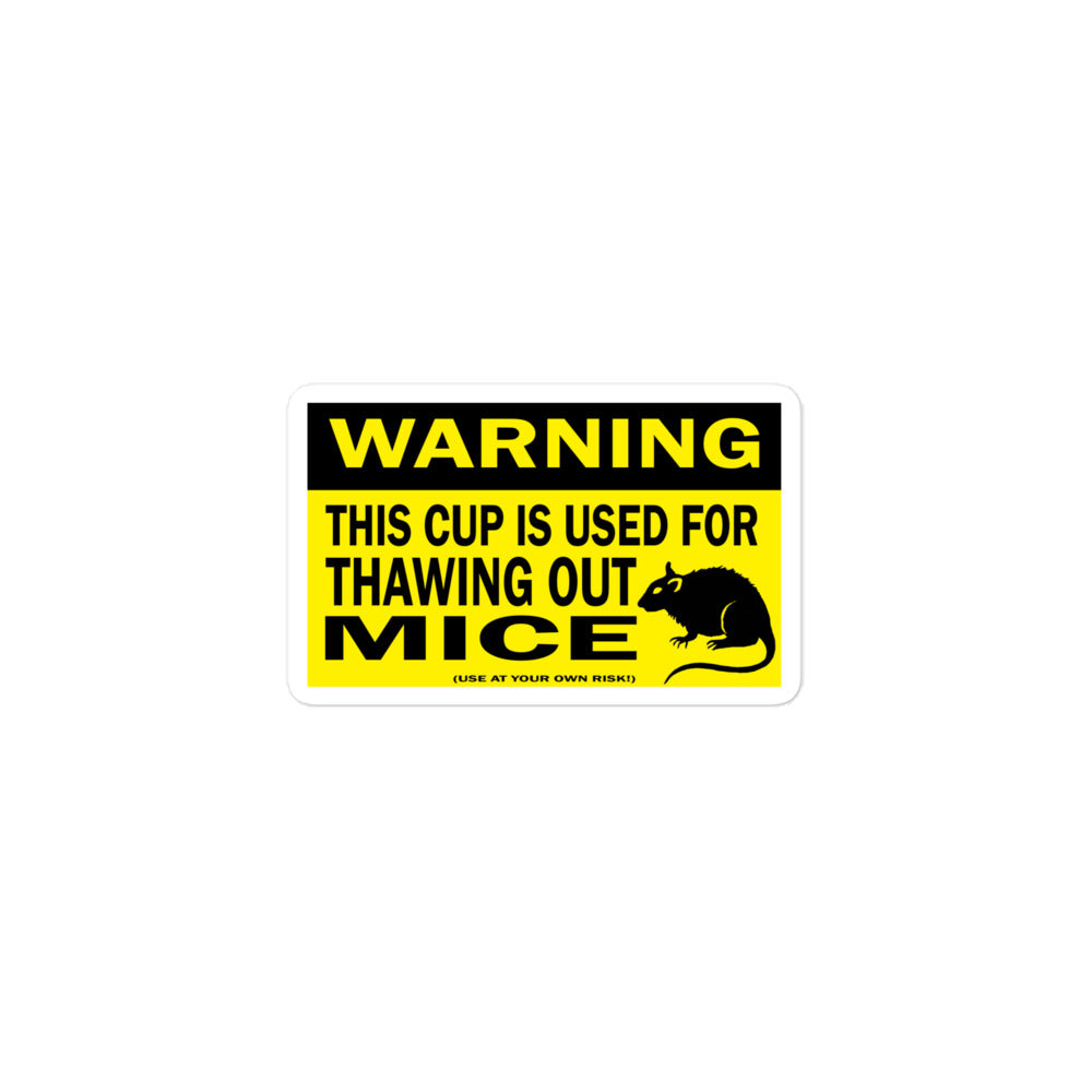 WARNING: Mice Cup Sticker