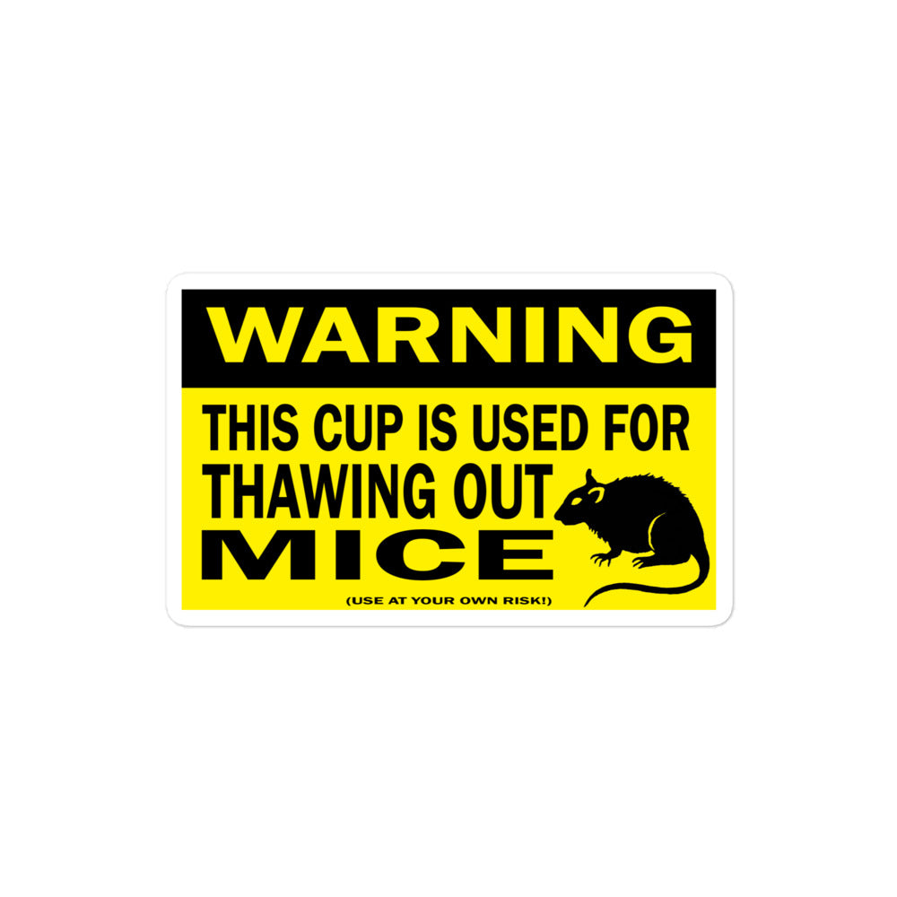 WARNING: Mice Cup Sticker