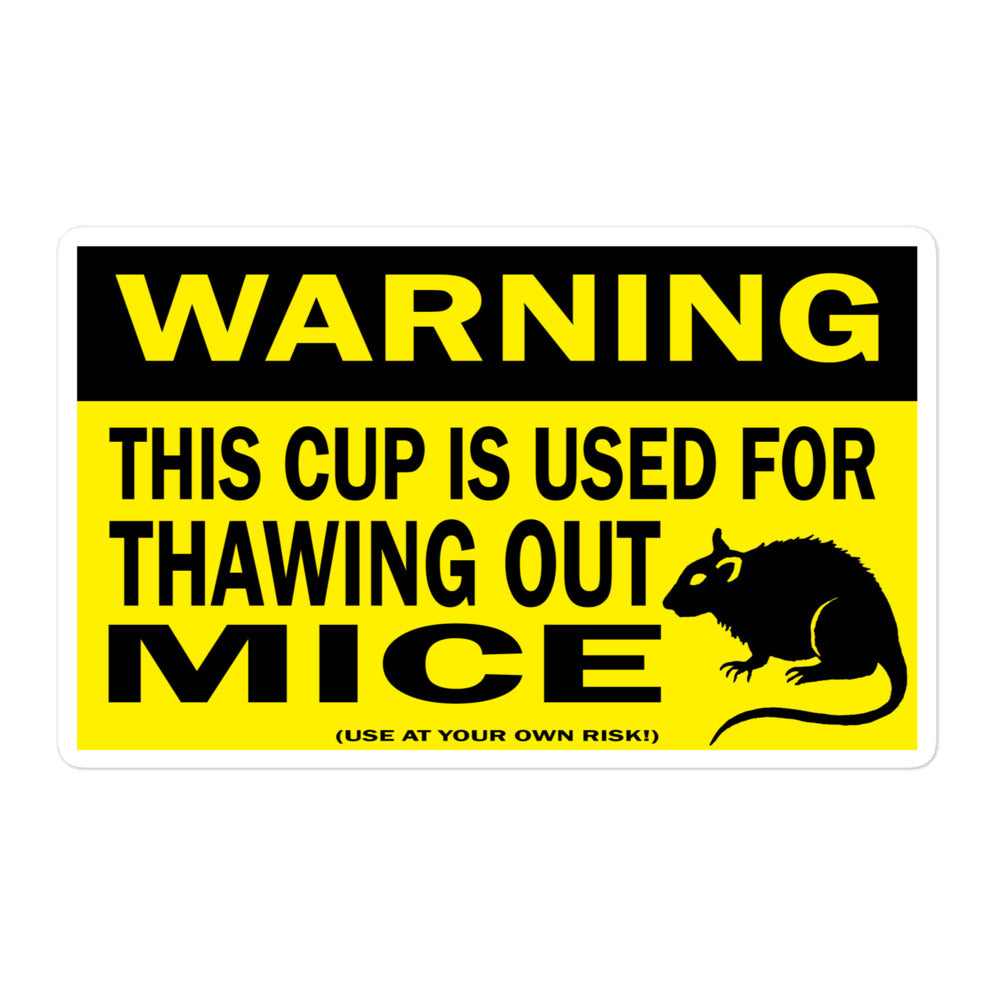 WARNING: Mice Cup Sticker